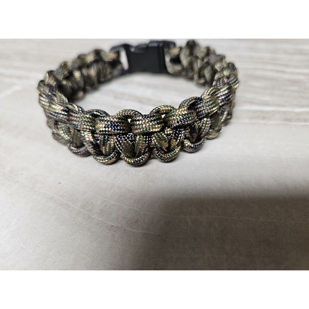 Paracord Camo Bracelet‎ Size 8.5" Cobra Braid Veteran Made